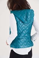 Bayan Mavi Kapitoneli Kapüşonlu Yelek