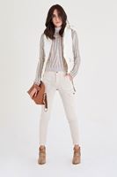 Bayan Krem Kapitoneli Kapüşonlu Yelek