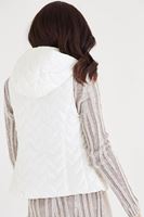 Bayan Krem Kapitoneli Kapüşonlu Yelek