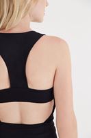 Bayan Siyah Sırt Dekolteli Mini Elbise