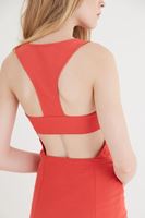 Bayan Kırmızı Sırt Dekolteli Mini Elbise