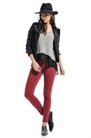 Bayan Siyah Bisiklet Yaka Deri Ceket