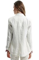 Bayan Krem Şal Yaka Keten Ceket