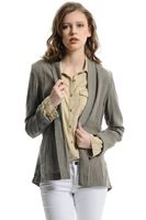 Bayan Yeşil Şal Yaka Keten Ceket