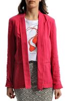 Bayan Pembe Şal Yaka Keten Ceket