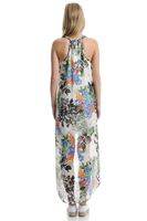 Bayan Çok Renkli Arkası Uzun Şifon Elbise