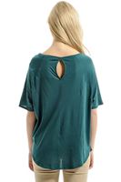 Bayan Mavi Reglan Kollu Tişört