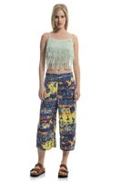 Bayan Çok Renkli Viskon Desenli Bol Pantolon