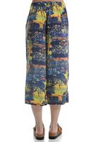 Bayan Çok Renkli Viskon Desenli Bol Pantolon