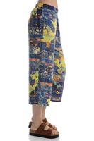 Bayan Çok Renkli Viskon Desenli Bol Pantolon