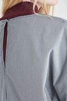 Bayan Siyah/Beyaz Pötikare Desenli Bluz