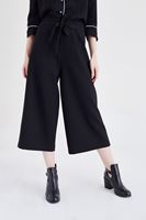 Bayan Siyah Yüksek Bel Bol Pantolon