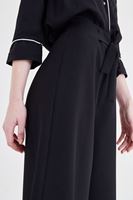 Bayan Siyah Yüksek Bel Bol Pantolon