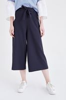 Bayan Lacivert Yüksek Bel Bol Pantolon