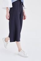 Bayan Lacivert Yüksek Bel Bol Pantolon