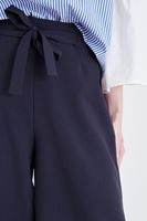Bayan Lacivert Yüksek Bel Bol Pantolon