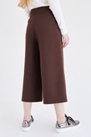 Bayan Kahverengi Yüksek Bel Bol Pantolon