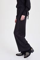 Bayan Siyah Pileli Bol Pantolon