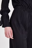 Bayan Siyah Pileli Bol Pantolon