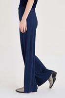 Bayan Lacivert Pileli Bol Pantolon