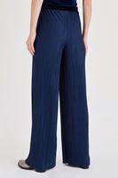 Bayan Lacivert Pileli Bol Pantolon
