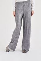 Bayan Gri Simli Pileli Pantolon