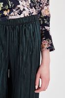 Bayan Yeşil Simli Pileli Pantolon