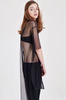 Bayan Siyah Tül Tişört