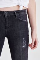 Bayan Siyah İspanyol Paça Kot Pantolon