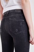 Bayan Siyah İspanyol Paça Kot Pantolon