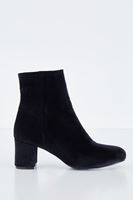 Bayan Siyah Kadife Küt Burun Bot