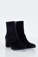 Bayan Siyah Kadife Küt Burun Bot