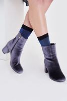 Bayan Gri Kadife Küt Burun Bot