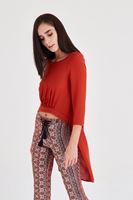 Bayan Turuncu Arkası Uzun Önü Kısa Bluz