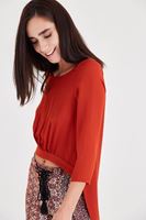 Bayan Turuncu Arkası Uzun Önü Kısa Bluz