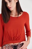 Bayan Turuncu Arkası Uzun Önü Kısa Bluz