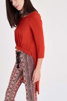 Bayan Turuncu Arkası Uzun Önü Kısa Bluz