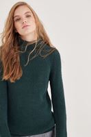 Bayan Yeşil Boğazlı Kazak