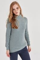 Bayan Yeşil Boğazlı Kazak