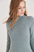 Bayan Yeşil Boğazlı Kazak