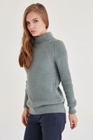 Bayan Yeşil Boğazlı Kazak