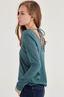 Bayan Yeşil Yakası Dantel Detaylı Bluz