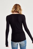 Bayan Siyah Uzun Kollu Basic Tişört