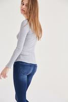 Bayan Gri Uzun Kollu Basic Tişört