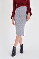 Bayan Siyah Yırtmaçlı Kalem Etek