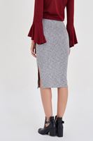 Bayan Siyah Yırtmaçlı Kalem Etek