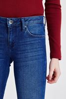 Bayan Mavi Düşük Bel Kot Pantolon