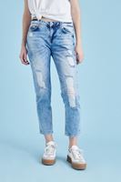 Bayan Mavi Düşük Bel Kot Pantolon