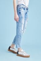 Bayan Mavi Düşük Bel Kot Pantolon