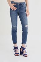 Bayan Mavi Düşük Bel Kot Pantolon